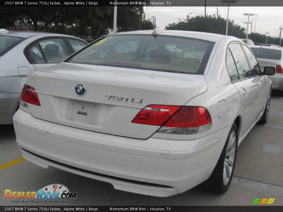 2007 BMW 7 Series 750Li Sedan Alpine White / Beige Photo #3