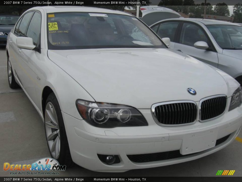 2007 BMW 7 Series 750Li Sedan Alpine White / Beige Photo #4
