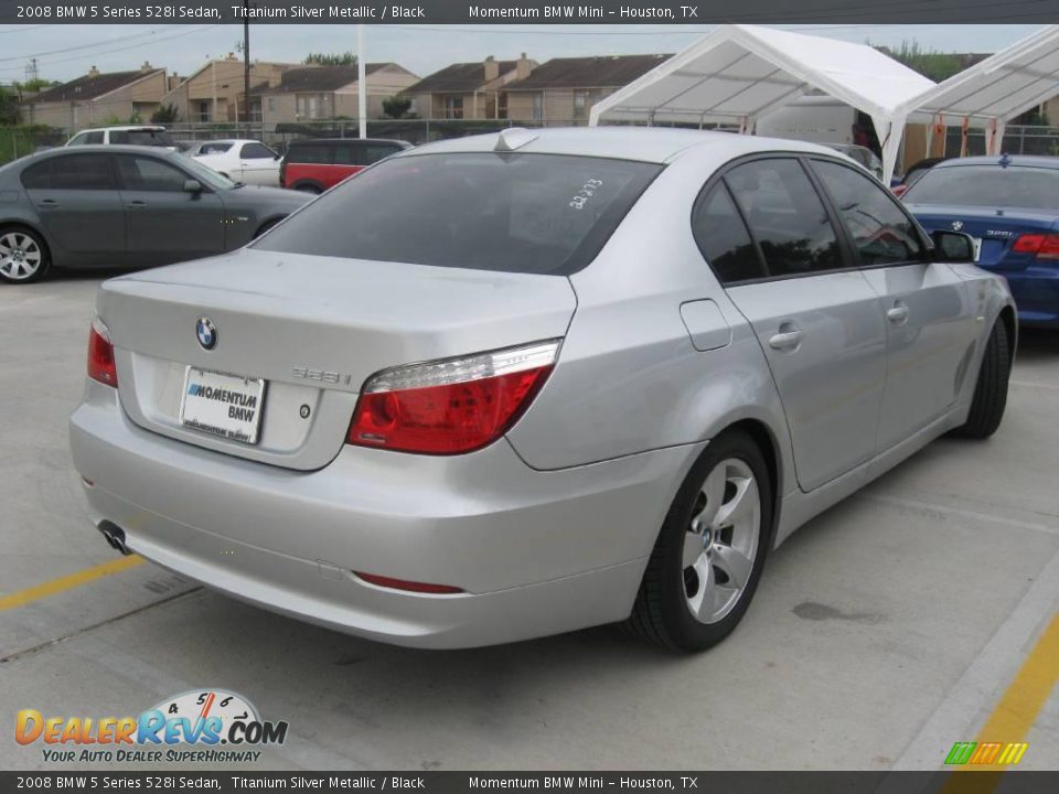 2008 BMW 5 Series 528i Sedan Titanium Silver Metallic / Black Photo #3