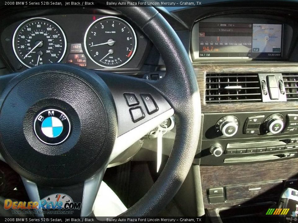 2008 BMW 5 Series 528i Sedan Jet Black / Black Photo #3