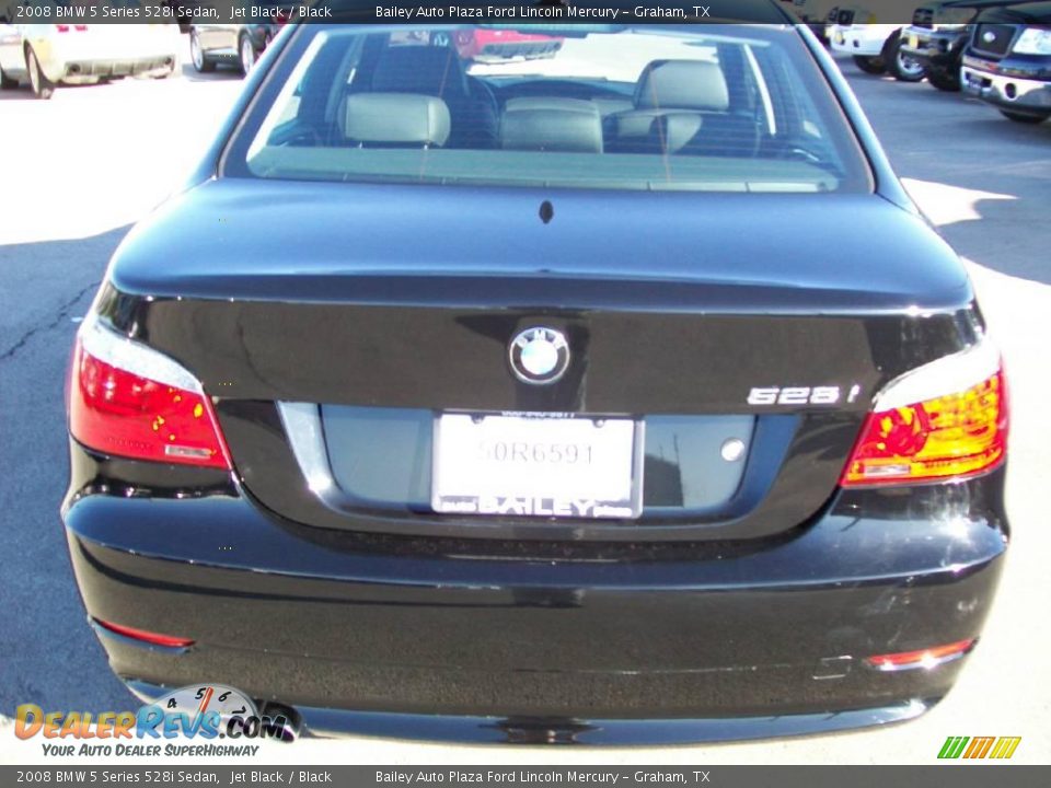 2008 BMW 5 Series 528i Sedan Jet Black / Black Photo #6
