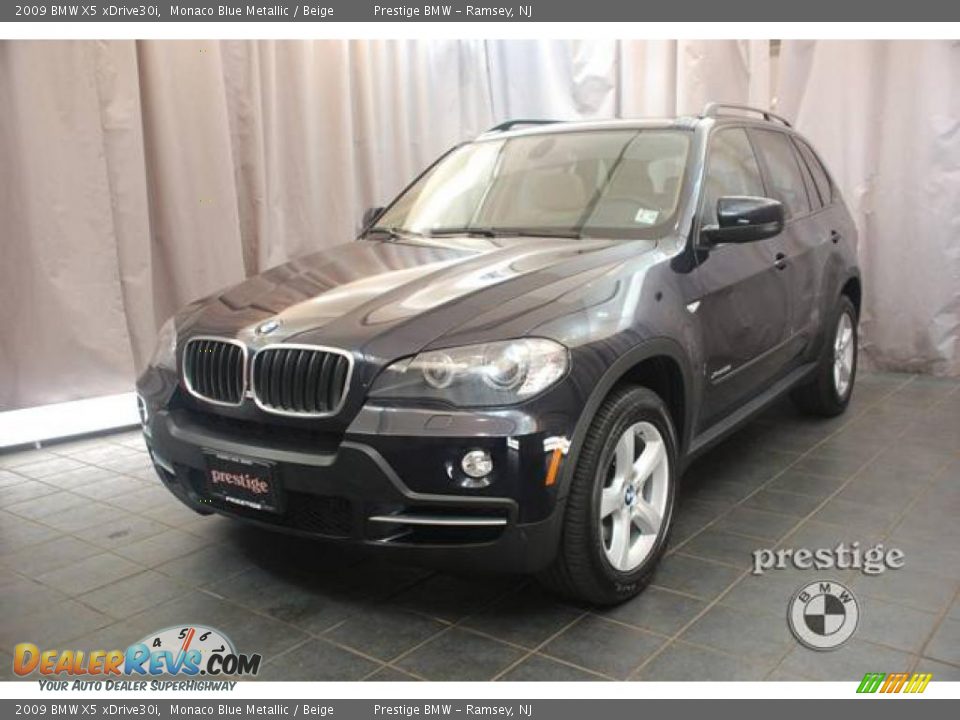 2009 BMW X5 xDrive30i Monaco Blue Metallic / Beige Photo #1