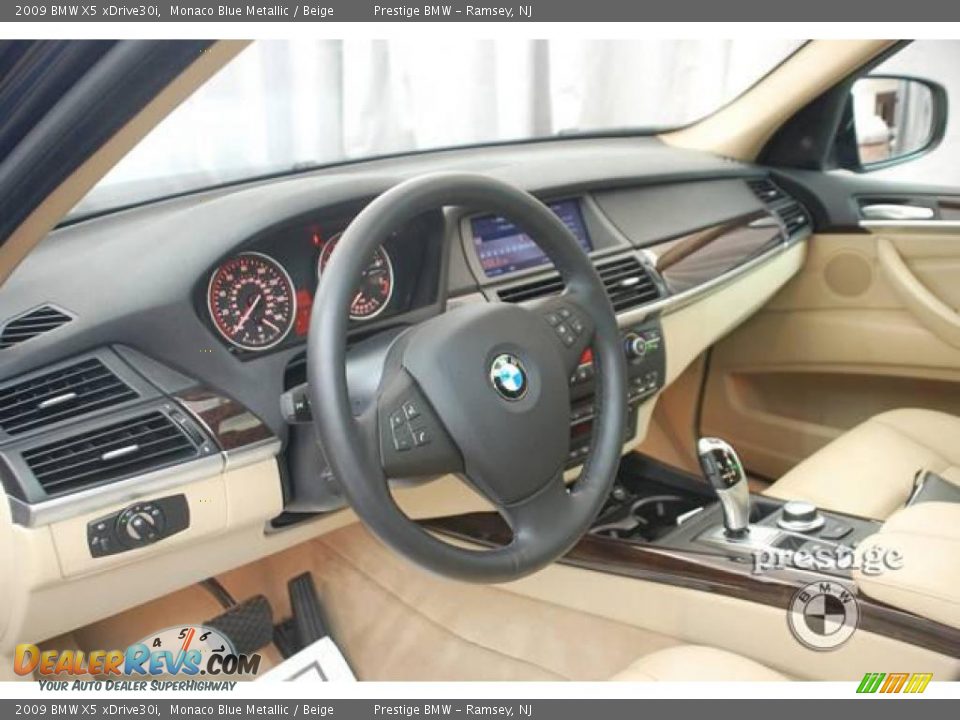 2009 BMW X5 xDrive30i Monaco Blue Metallic / Beige Photo #4