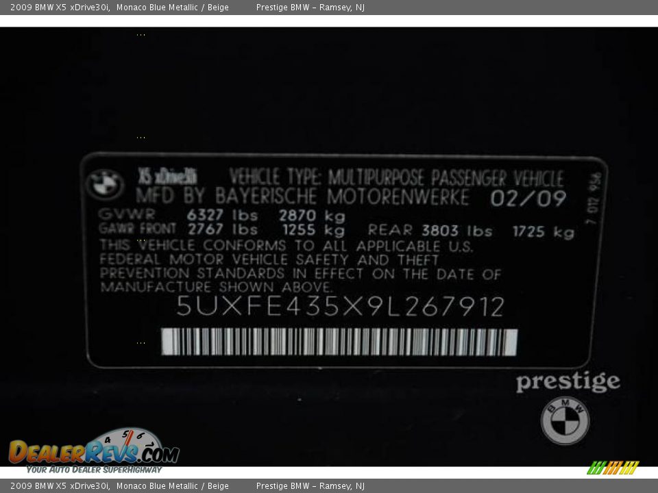 2009 BMW X5 xDrive30i Monaco Blue Metallic / Beige Photo #9