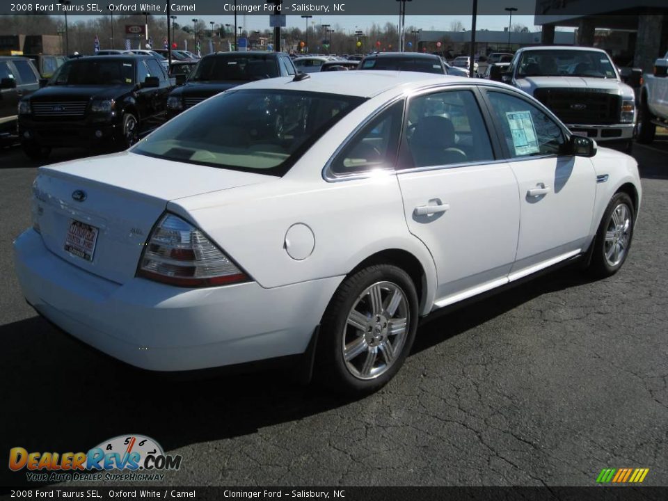 2008 Ford Taurus SEL Oxford White / Camel Photo #3