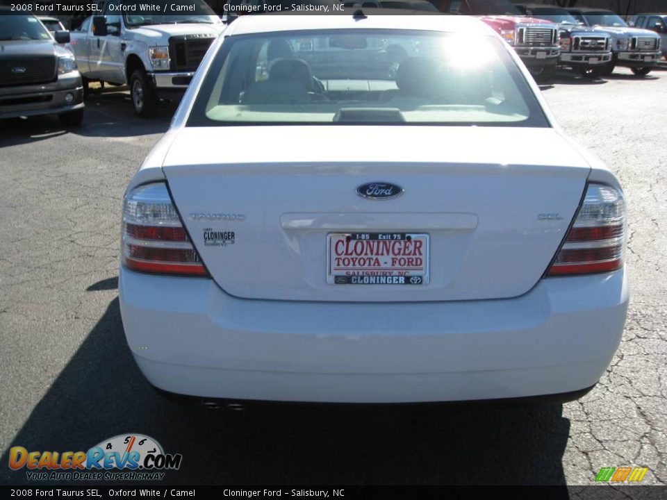 2008 Ford Taurus SEL Oxford White / Camel Photo #4