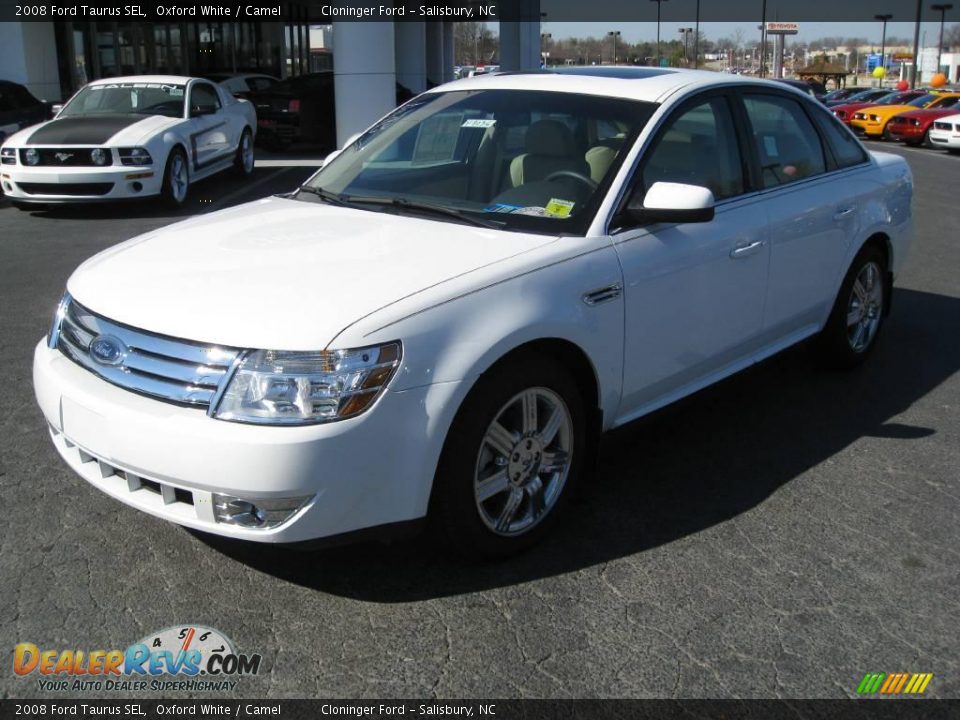 2008 Ford Taurus SEL Oxford White / Camel Photo #6