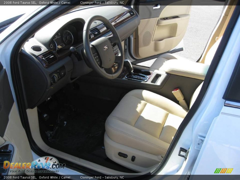 2008 Ford Taurus SEL Oxford White / Camel Photo #8