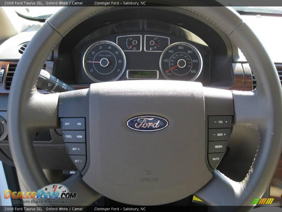 2008 Ford Taurus SEL Oxford White / Camel Photo #21