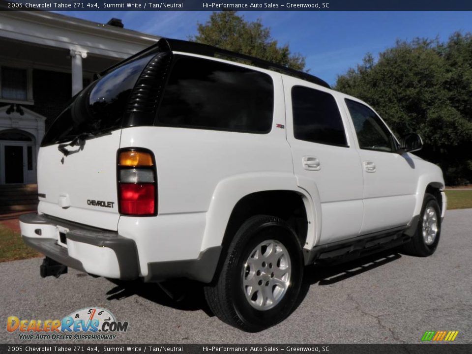 2005 Chevrolet Tahoe Z71 4x4 Summit White / Tan/Neutral Photo #6