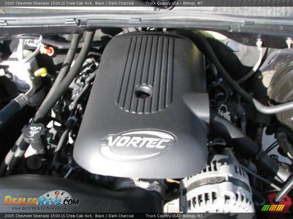 2005 Chevrolet Silverado 1500 LS Crew Cab 4x4 Black / Dark Charcoal Photo #13