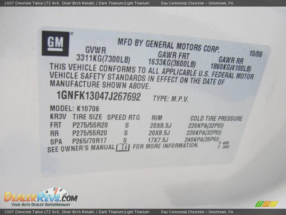2007 Chevrolet Tahoe LTZ 4x4 Silver Birch Metallic / Dark Titanium/Light Titanium Photo #14