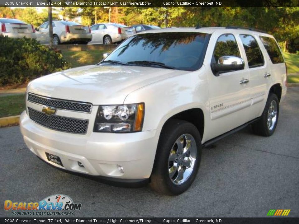 2008 Chevrolet Tahoe LTZ 4x4 White Diamond Tricoat / Light Cashmere/Ebony Photo #8