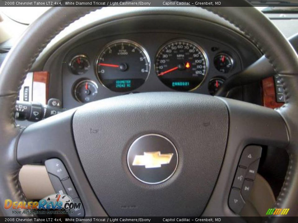 2008 Chevrolet Tahoe LTZ 4x4 White Diamond Tricoat / Light Cashmere/Ebony Photo #23