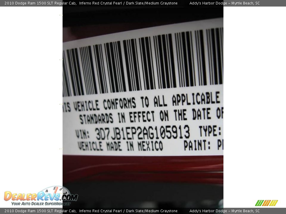 2010 Dodge Ram 1500 SLT Regular Cab Inferno Red Crystal Pearl / Dark Slate/Medium Graystone Photo #24