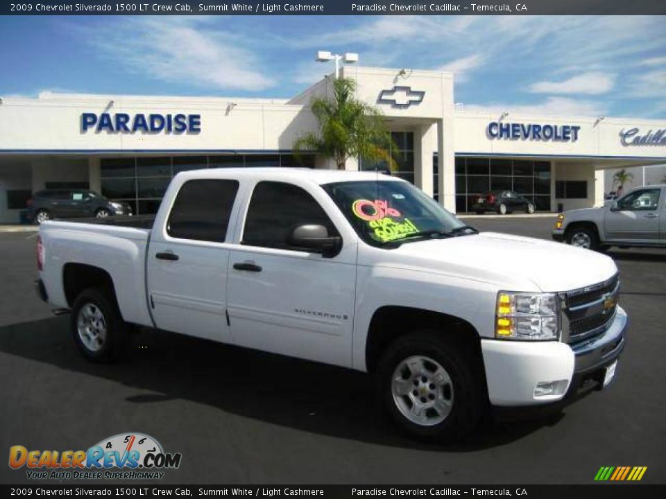 2009 Chevrolet Silverado 1500 LT Crew Cab Summit White / Light Cashmere Photo #1