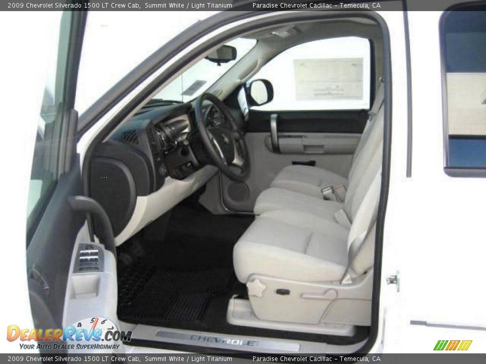 2009 Chevrolet Silverado 1500 LT Crew Cab Summit White / Light Titanium Photo #13
