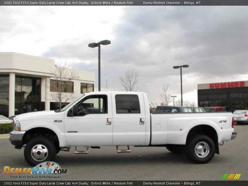 2002 Ford F350 Super Duty Lariat Crew Cab 4x4 Dually Oxford White / Medium Flint Photo #1