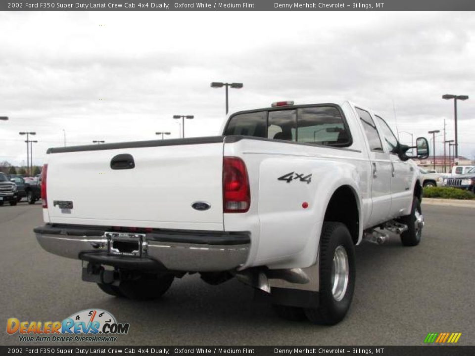 2002 Ford F350 Super Duty Lariat Crew Cab 4x4 Dually Oxford White / Medium Flint Photo #5