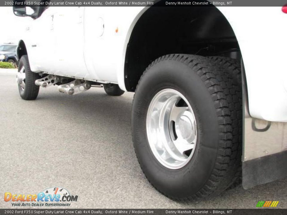 2002 Ford F350 Super Duty Lariat Crew Cab 4x4 Dually Oxford White / Medium Flint Photo #8