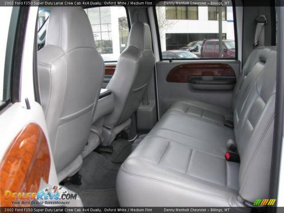 2002 Ford F350 Super Duty Lariat Crew Cab 4x4 Dually Oxford White / Medium Flint Photo #11