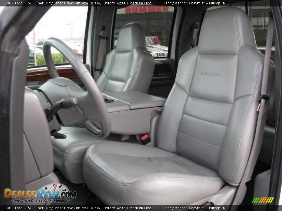 2002 Ford F350 Super Duty Lariat Crew Cab 4x4 Dually Oxford White / Medium Flint Photo #12
