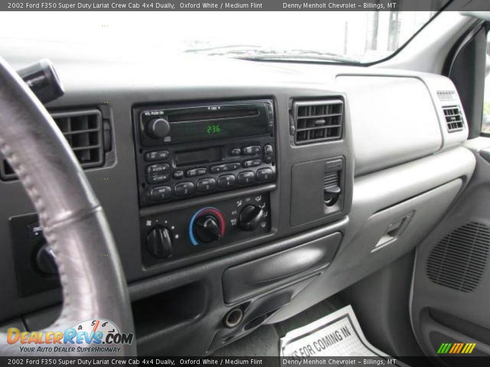 2002 Ford F350 Super Duty Lariat Crew Cab 4x4 Dually Oxford White / Medium Flint Photo #14