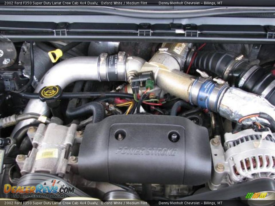 2002 Ford F350 Super Duty Lariat Crew Cab 4x4 Dually Oxford White / Medium Flint Photo #16