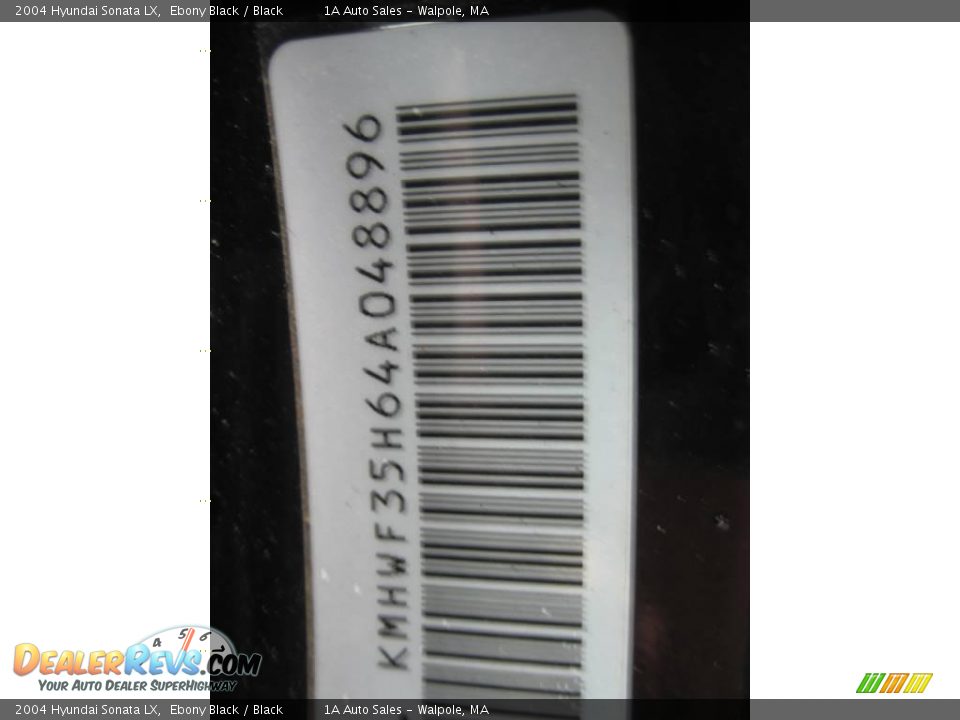 2004 Hyundai Sonata LX Ebony Black / Black Photo #6
