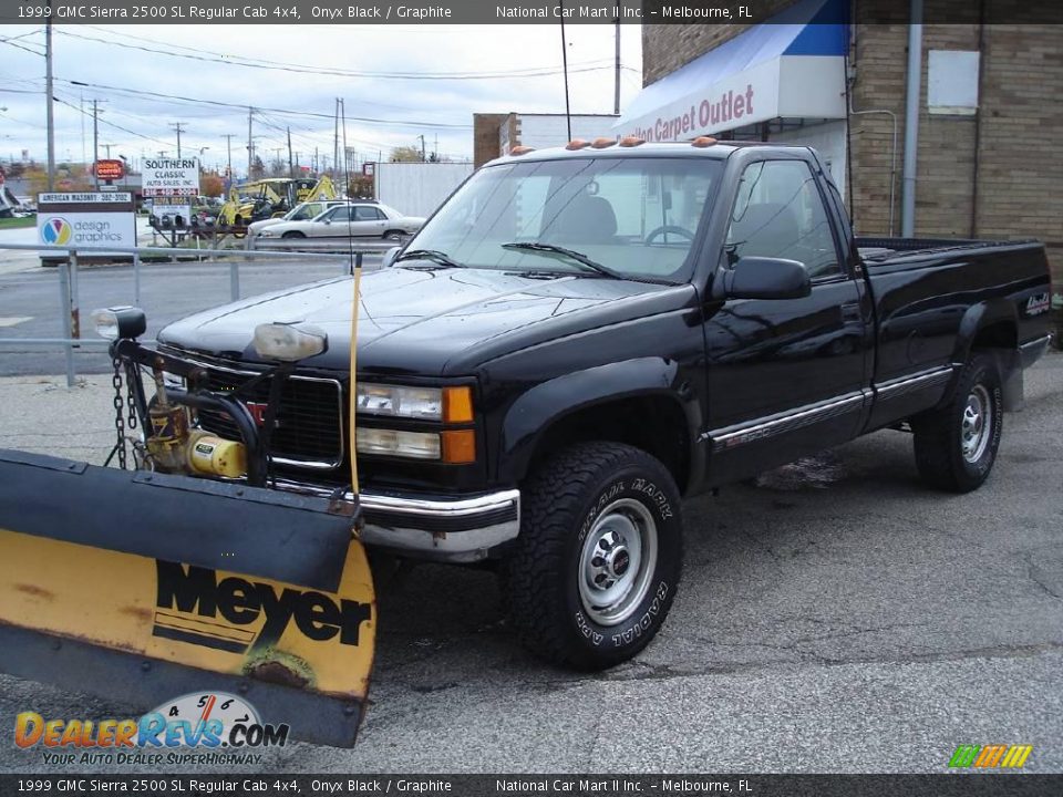 1999 GMC Sierra 2500 SL Regular Cab 4x4 Onyx Black / Graphite Photo #1