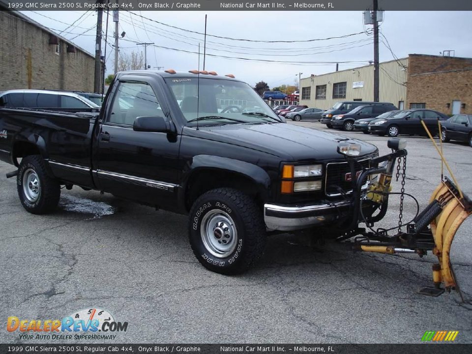 1999 GMC Sierra 2500 SL Regular Cab 4x4 Onyx Black / Graphite Photo #3