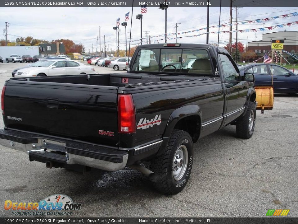 1999 GMC Sierra 2500 SL Regular Cab 4x4 Onyx Black / Graphite Photo #4