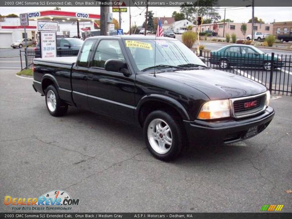 2003 GMC Sonoma SLS Extended Cab Onyx Black / Medium Gray Photo #7