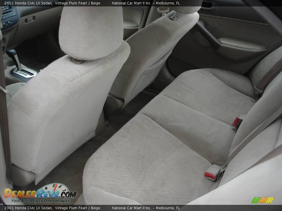 2001 Honda Civic LX Sedan Vintage Plum Pearl / Beige Photo #8