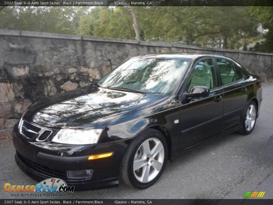 2007 Saab 9-3 Aero Sport Sedan Black / Parchment/Black Photo #4