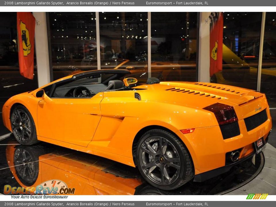 2008 Lamborghini Gallardo Spyder Arancio Borealis (Orange) / Nero Perseus Photo #7