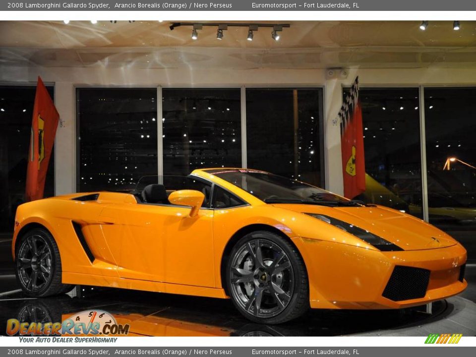 2008 Lamborghini Gallardo Spyder Arancio Borealis (Orange) / Nero Perseus Photo #9