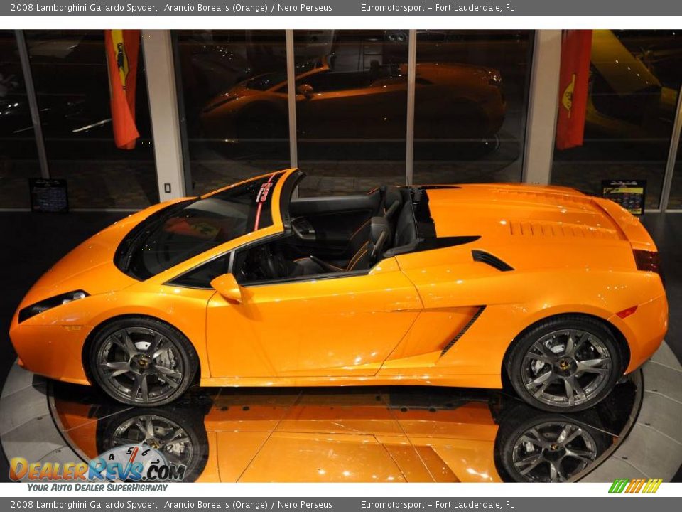 2008 Lamborghini Gallardo Spyder Arancio Borealis (Orange) / Nero Perseus Photo #13