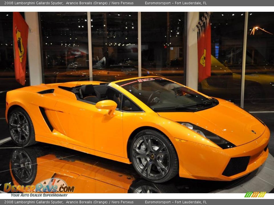 2008 Lamborghini Gallardo Spyder Arancio Borealis (Orange) / Nero Perseus Photo #27