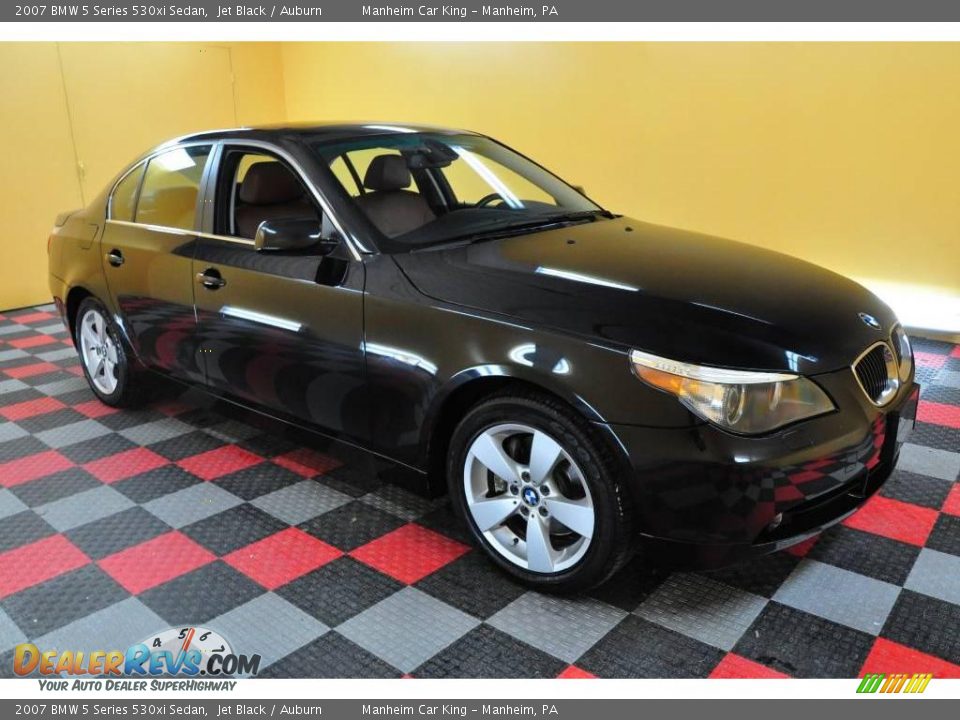 2007 BMW 5 Series 530xi Sedan Jet Black / Auburn Photo #1