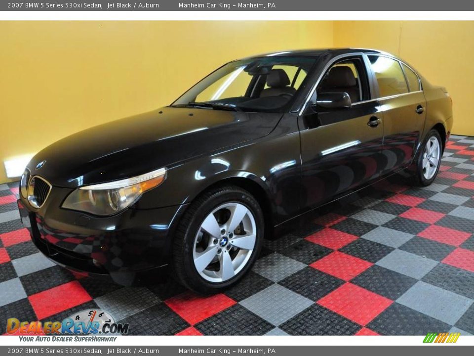 2007 BMW 5 Series 530xi Sedan Jet Black / Auburn Photo #3