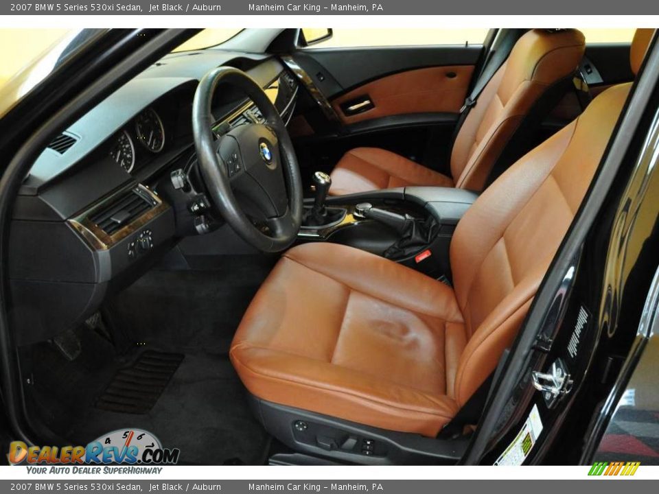 2007 BMW 5 Series 530xi Sedan Jet Black / Auburn Photo #12