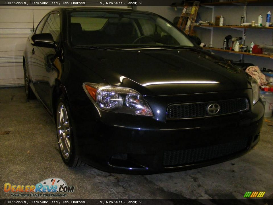 2007 Scion tC Black Sand Pearl / Dark Charcoal Photo #16