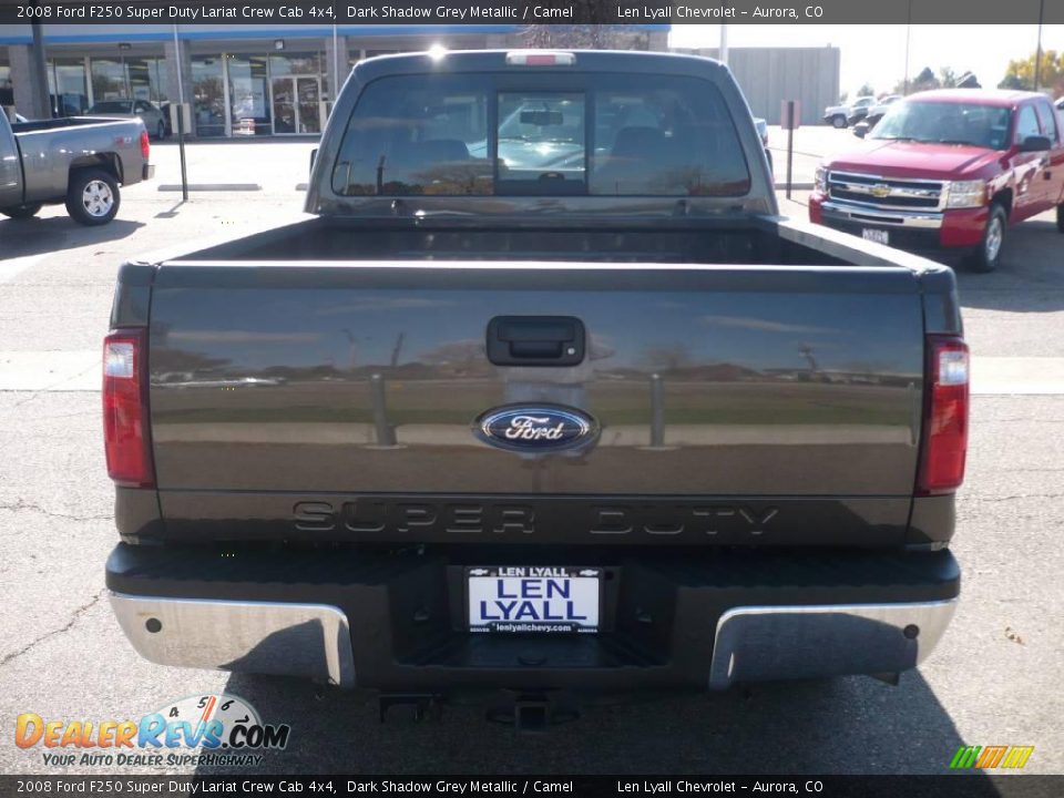 2008 Ford F250 Super Duty Lariat Crew Cab 4x4 Dark Shadow Grey Metallic / Camel Photo #5