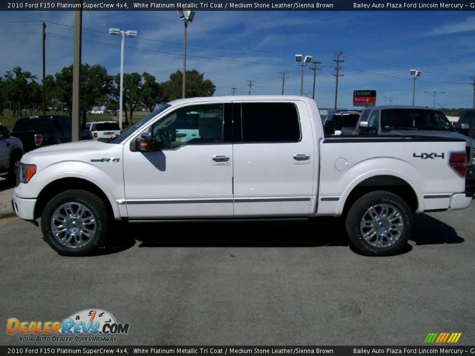 2010 Ford F150 Platinum SuperCrew 4x4 White Platinum Metallic Tri Coat / Medium Stone Leather/Sienna Brown Photo #2
