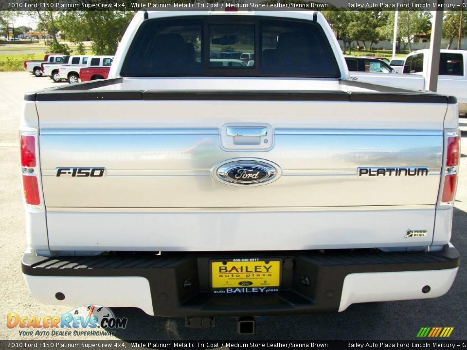 2010 Ford F150 Platinum SuperCrew 4x4 White Platinum Metallic Tri Coat / Medium Stone Leather/Sienna Brown Photo #6
