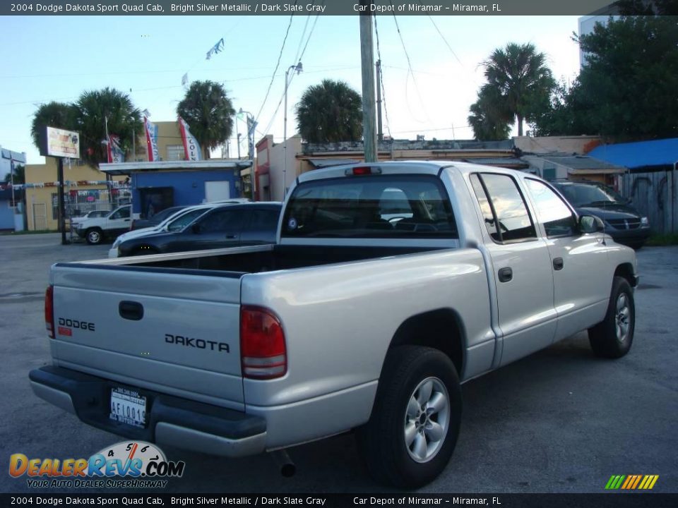 2004 Dodge Dakota Sport Quad Cab Bright Silver Metallic / Dark Slate Gray Photo #3