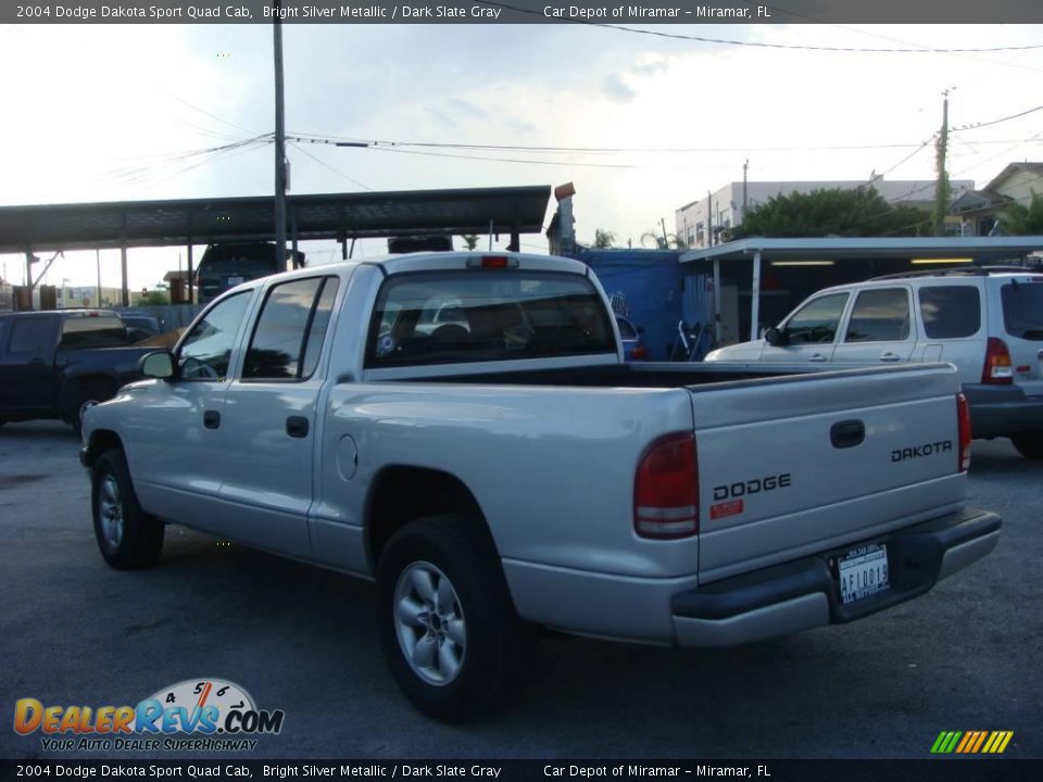 2004 Dodge Dakota Sport Quad Cab Bright Silver Metallic / Dark Slate Gray Photo #6
