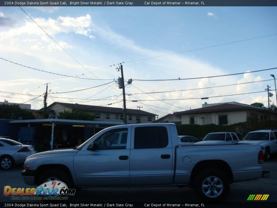 2004 Dodge Dakota Sport Quad Cab Bright Silver Metallic / Dark Slate Gray Photo #7