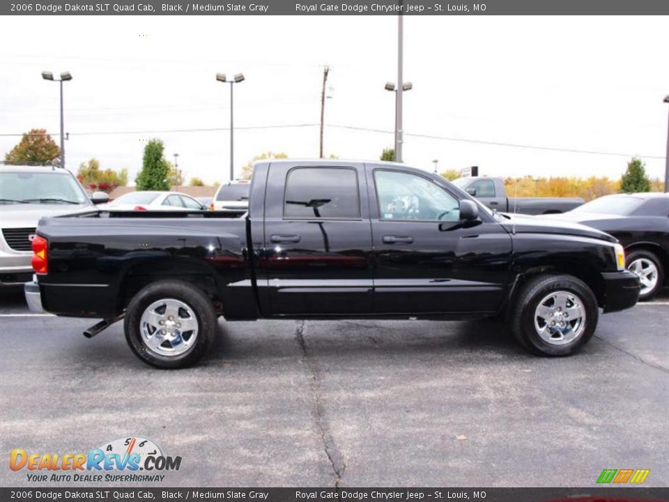 2006 Dodge Dakota SLT Quad Cab Black / Medium Slate Gray Photo #1